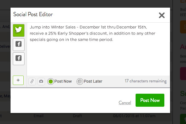 VerticalResponse Social Posting Tool